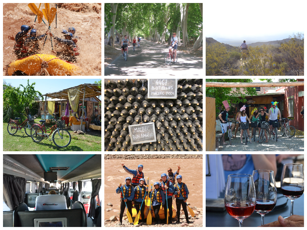 Mendoza Wine Country Argentina Malbec Mr Hugo's wine bike tour river rafting horseback riding